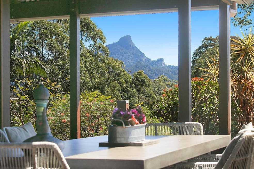 Dining framed by the mountains